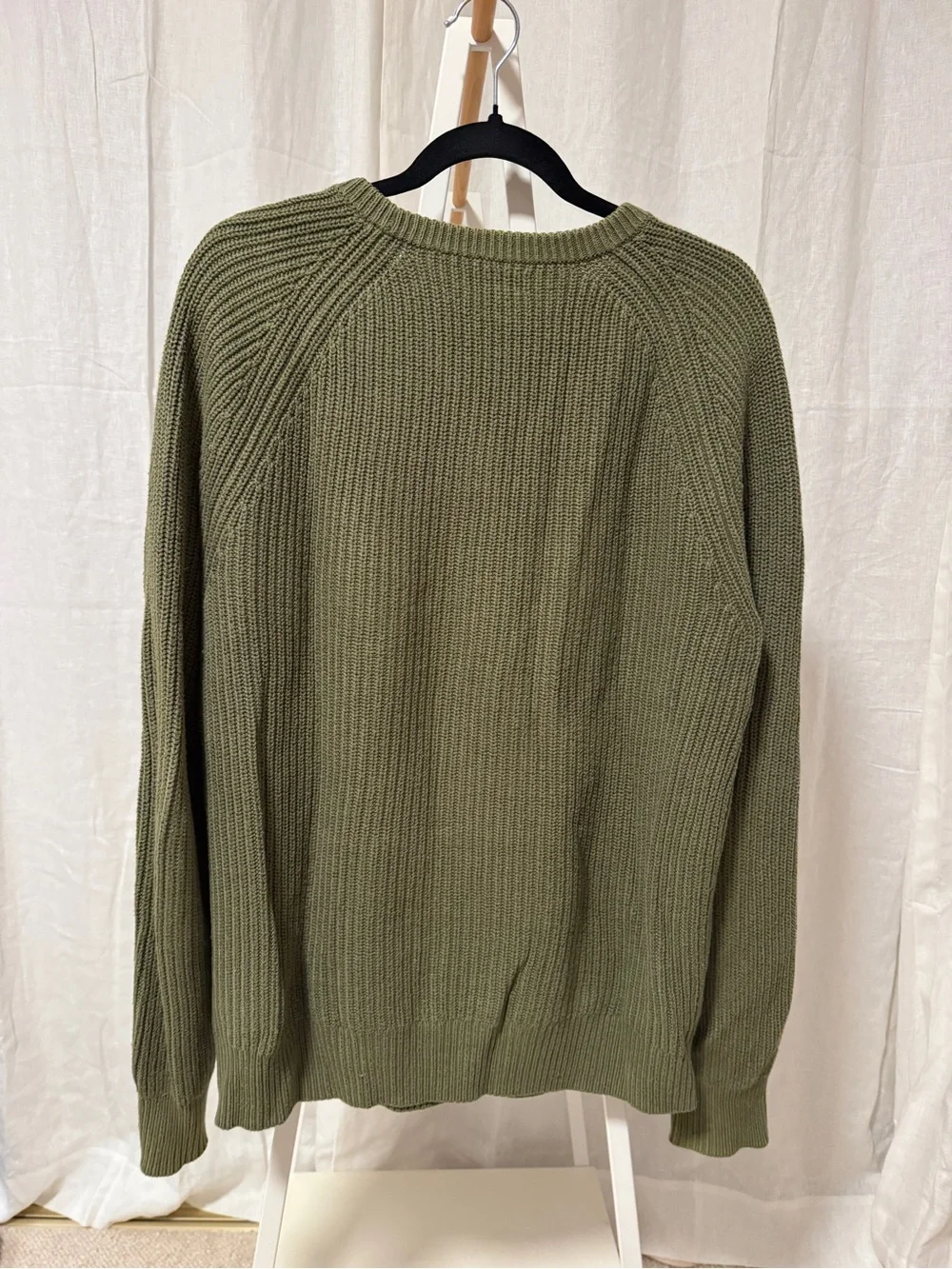 J. Crew Olive Ribbed Crewneck Sweater